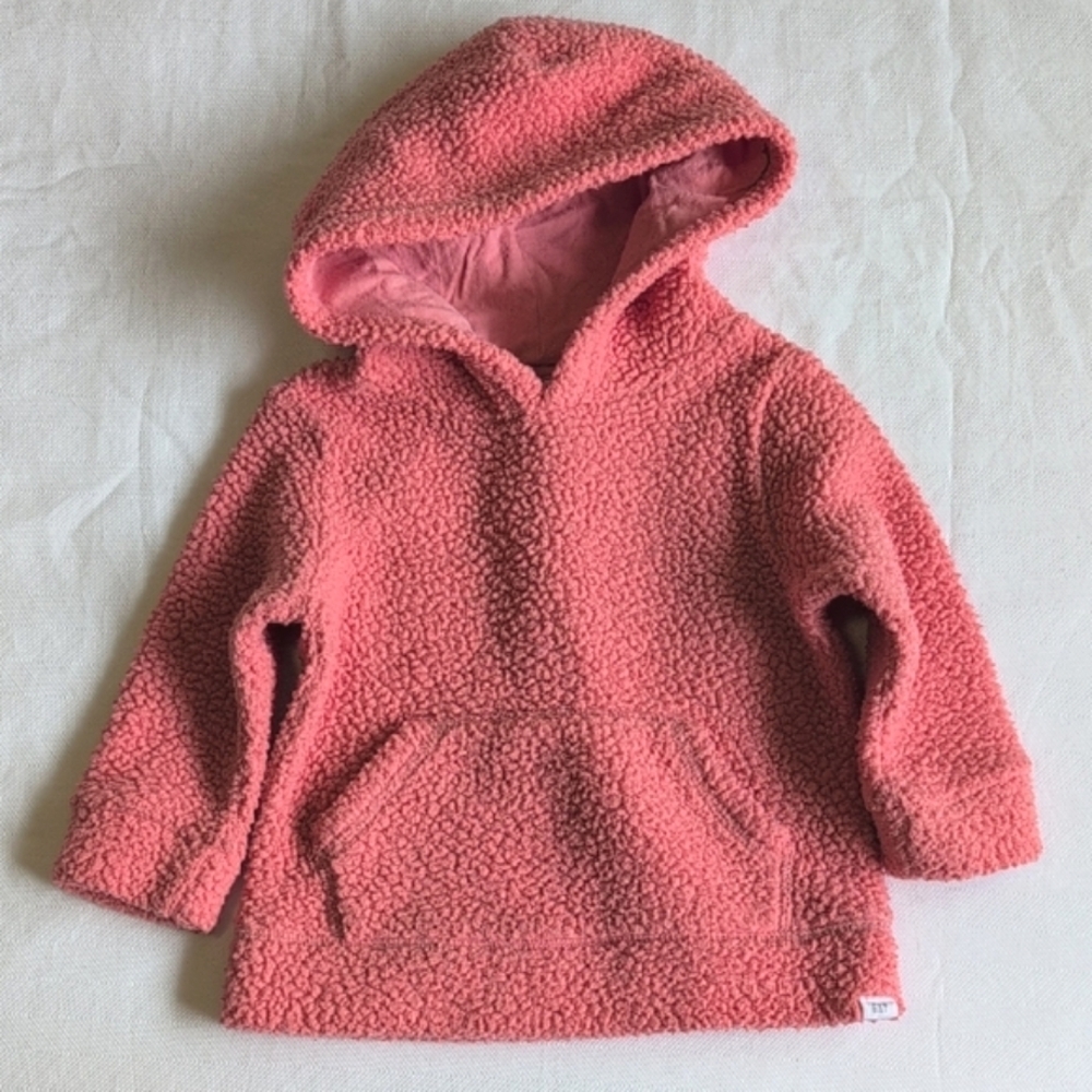 babyGap pink sherpa teddy kangaroo hoodie sweatshirt 2T toddler girls